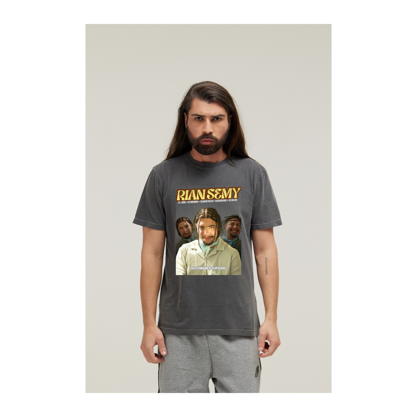 Camiseta Estonada Cinza Chumbo