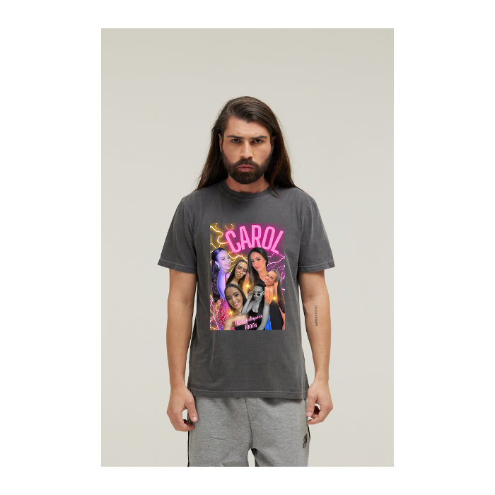 Camiseta Estonada Cinza Chumbo