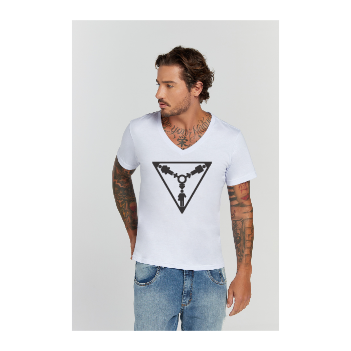 Camiseta Premium Branco Decote V