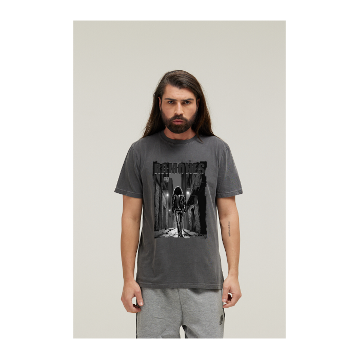 Camiseta Estonada Cinza Chumbo