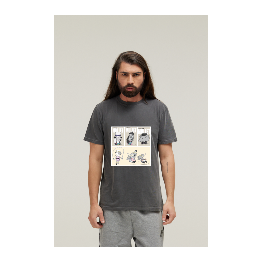 Camiseta Estonada Cinza Chumbo