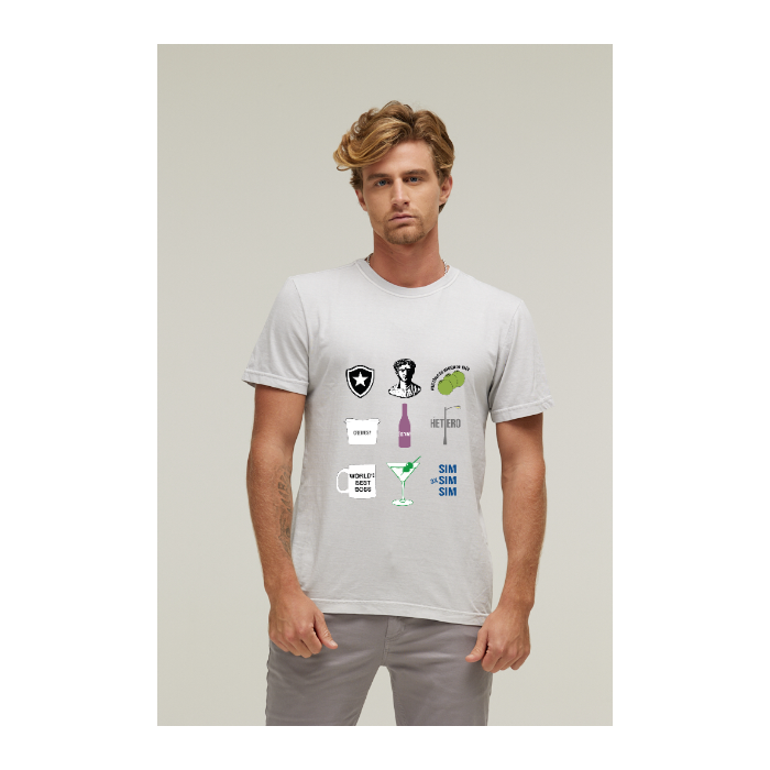 Camiseta Estonada Branco Gelo