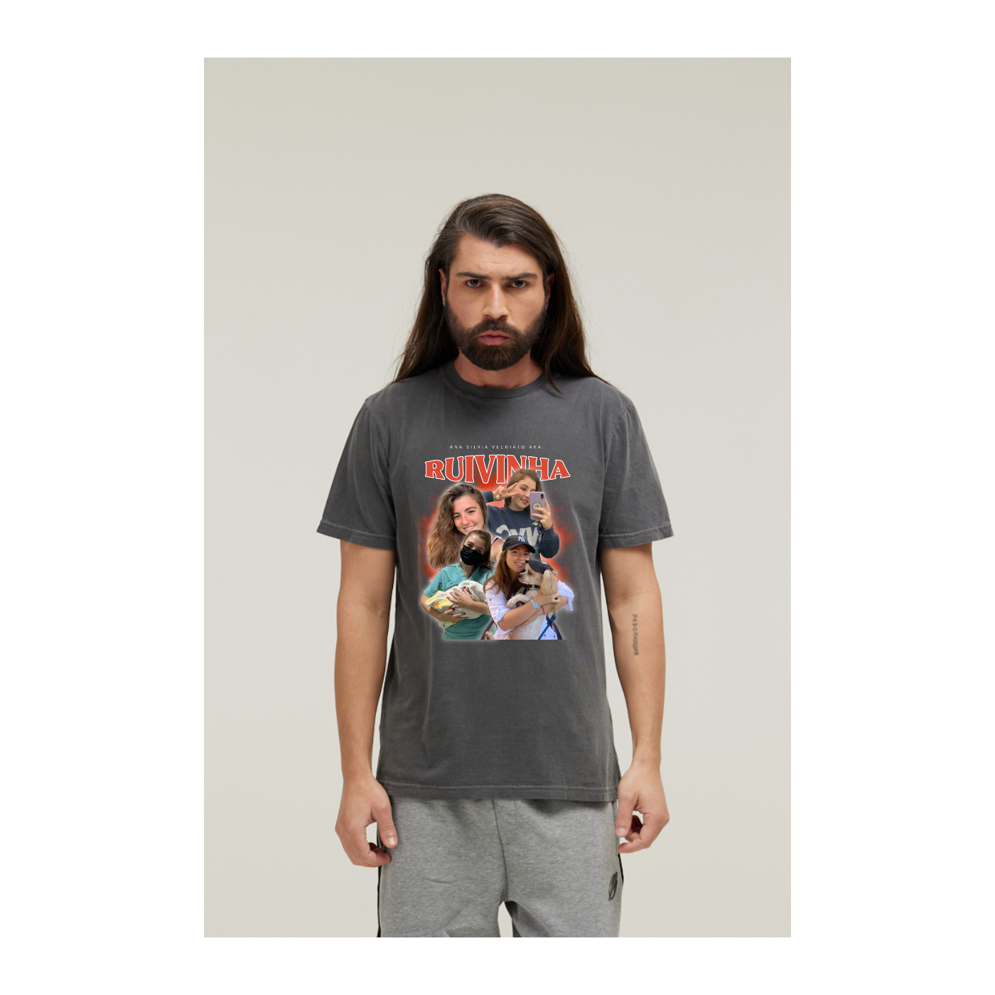 Camiseta Estonada Cinza Chumbo