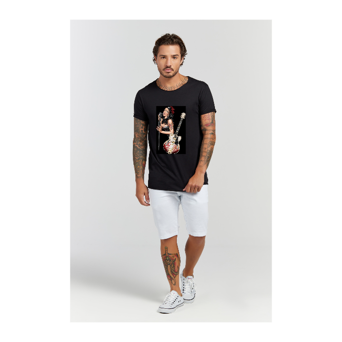 Camiseta Longline Preto