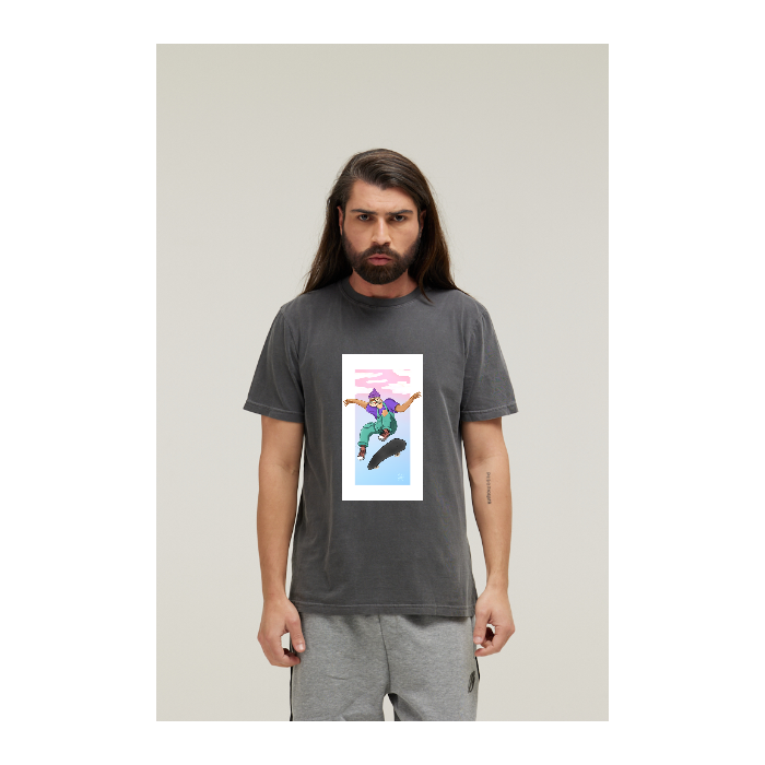 Camiseta Estonada Cinza Chumbo