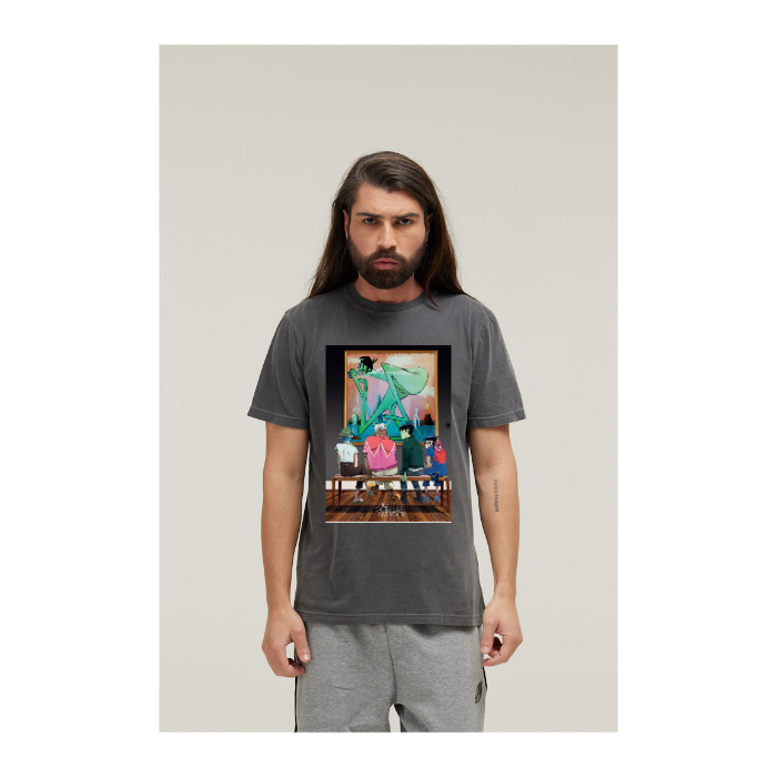 Camiseta Estonada Cinza Chumbo