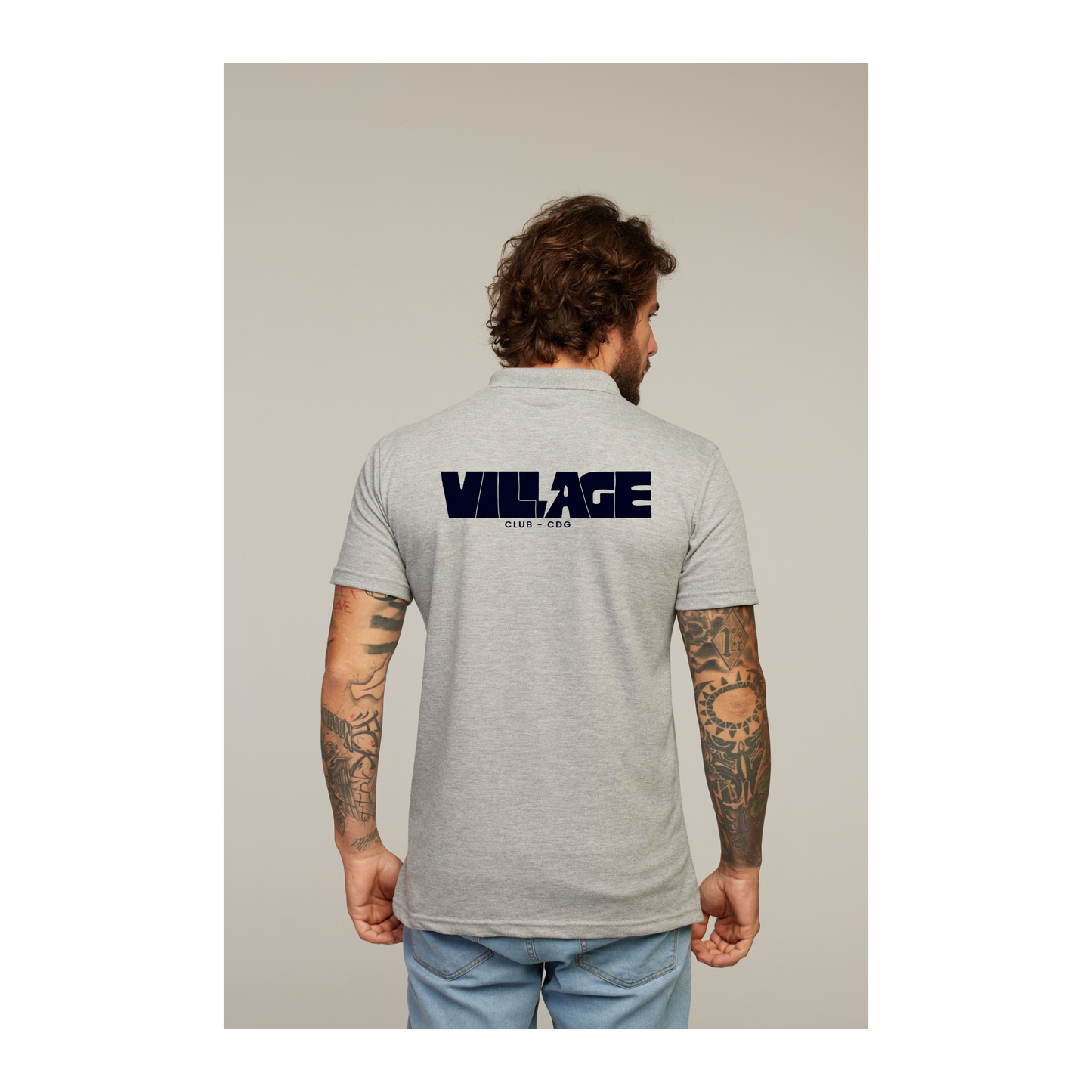 Camisa Polo Cinza Mescla