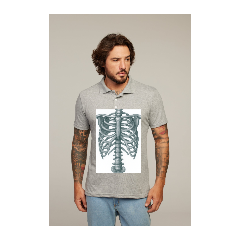 Camisa Polo Cinza Mescla