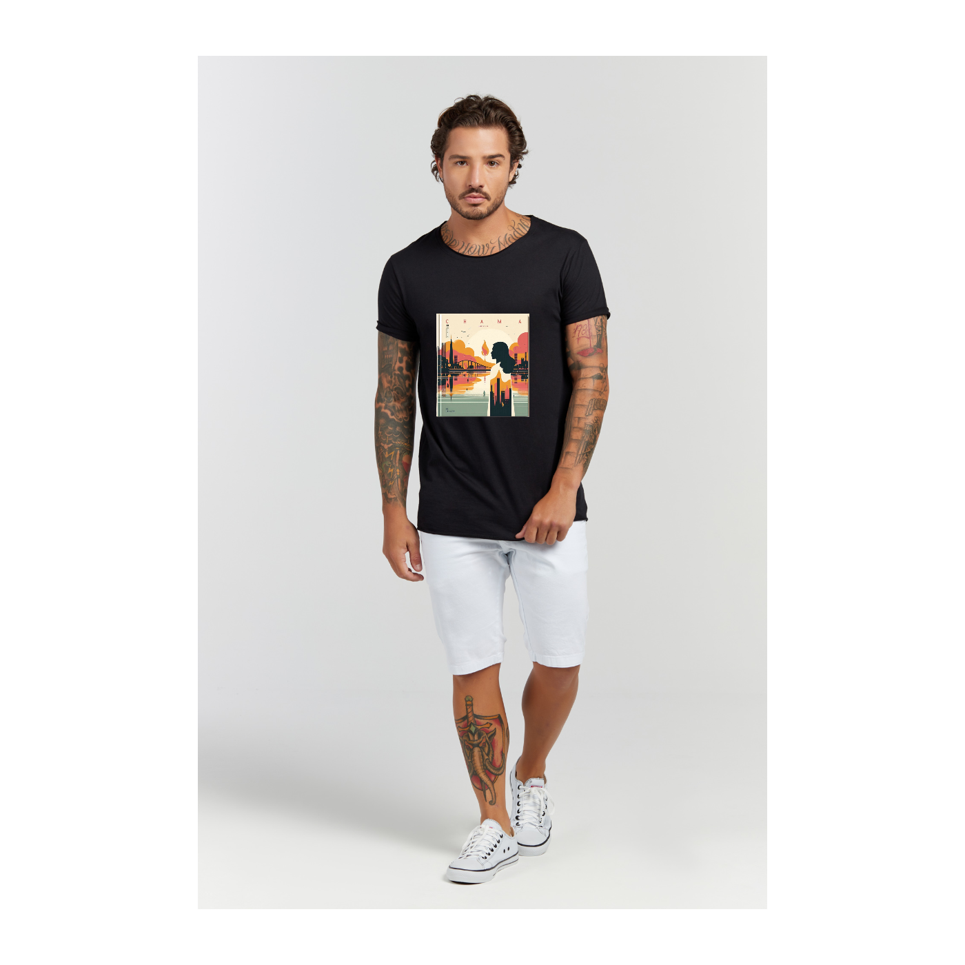 Camiseta Longline Preto