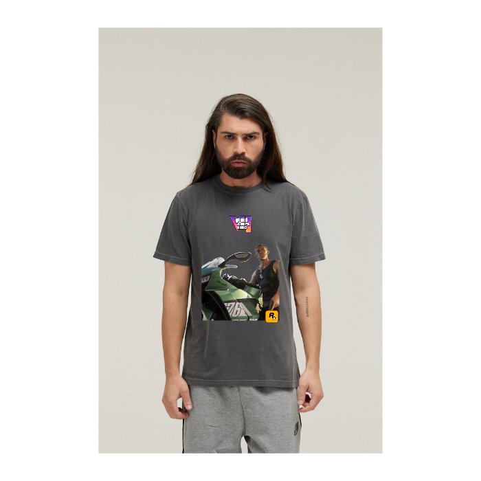 Camiseta Estonada Cinza Chumbo