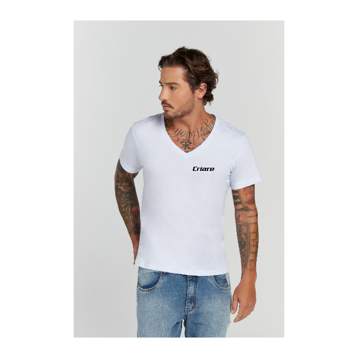 Camiseta Premium Branco Decote V