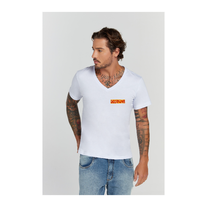 Camiseta Premium Branco Decote V