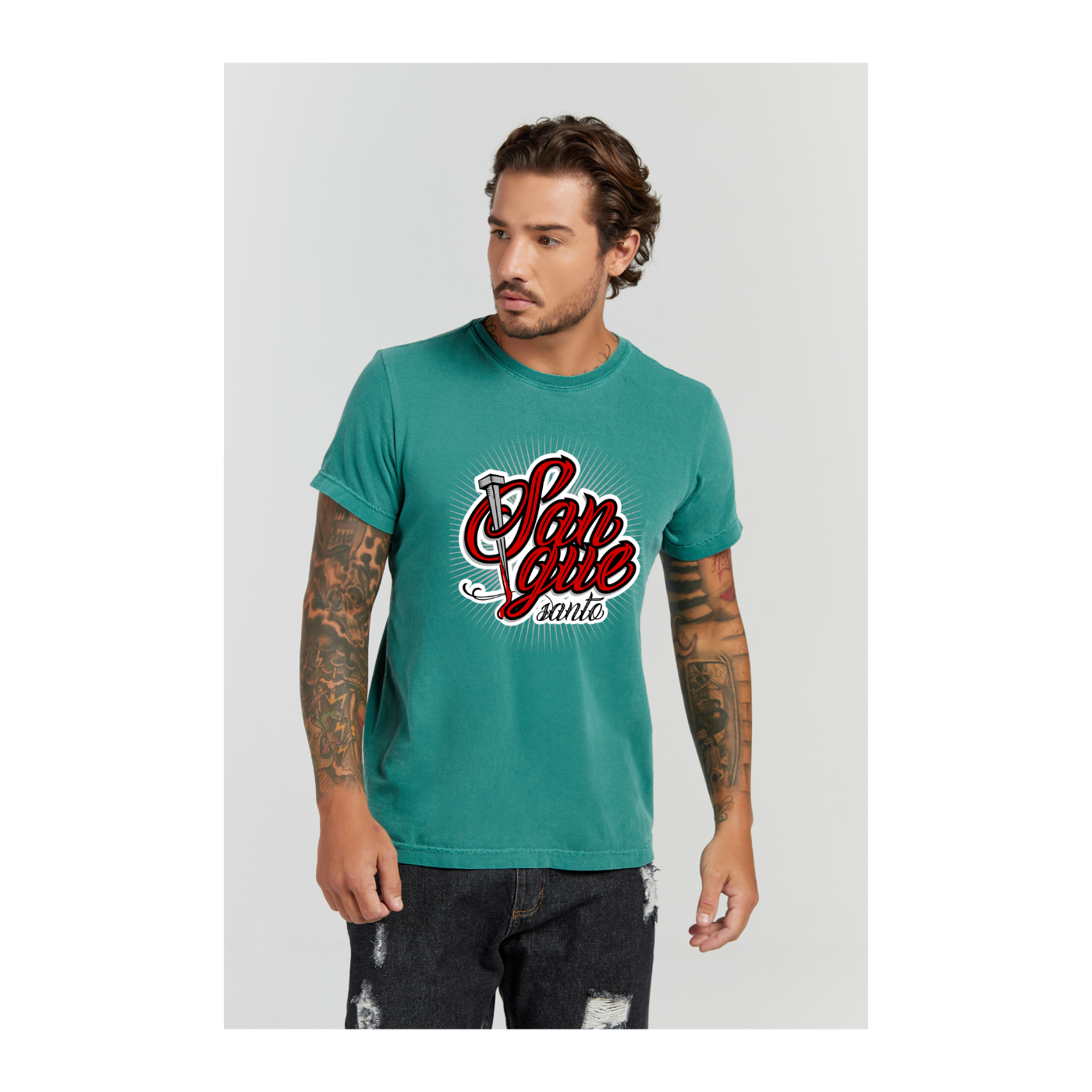 Camiseta Estonada Verde Musgo