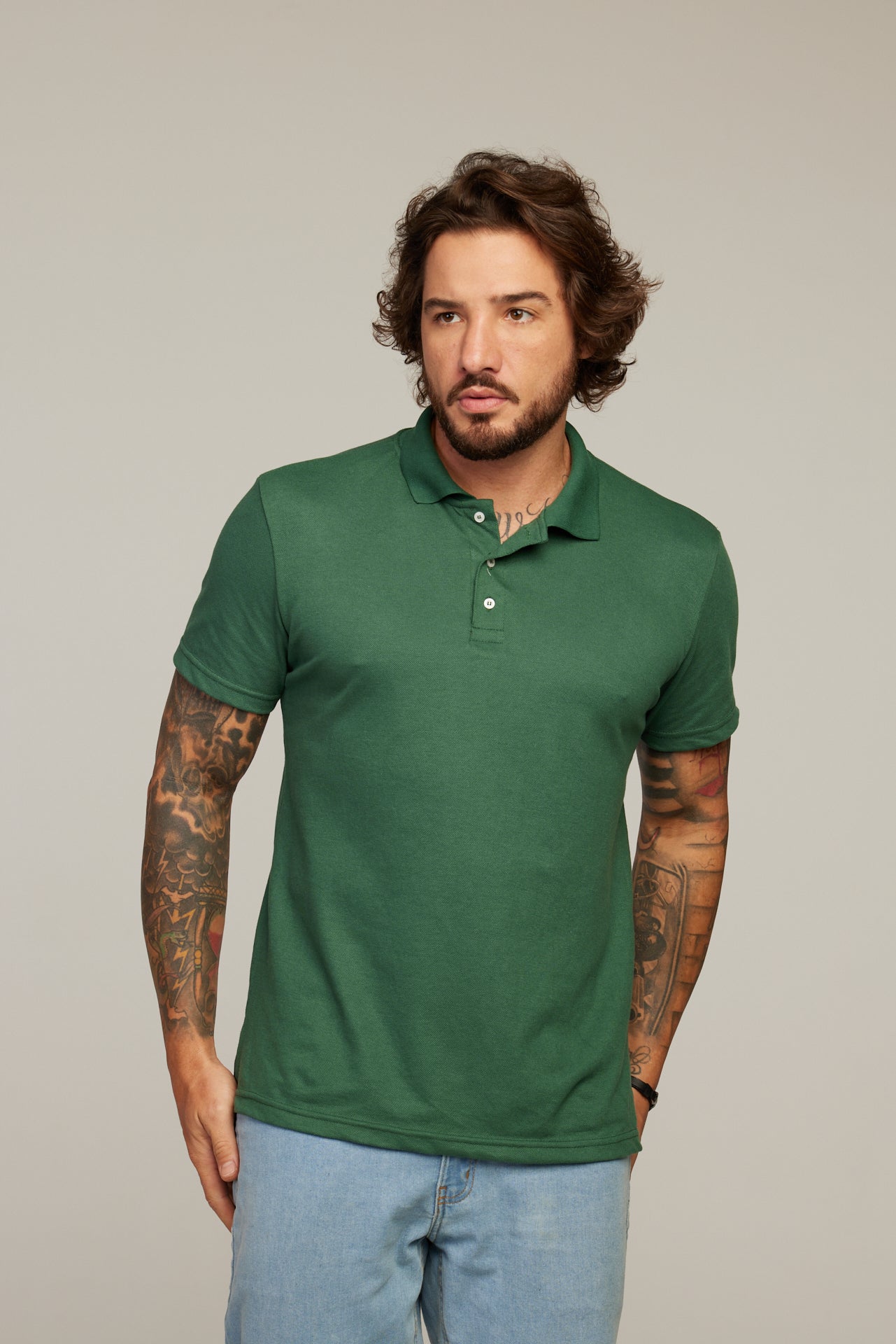 Camisa Polo Verde Musgo
