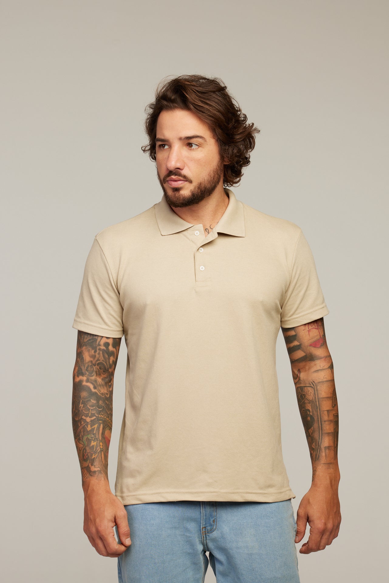 Camisa Polo Caqui