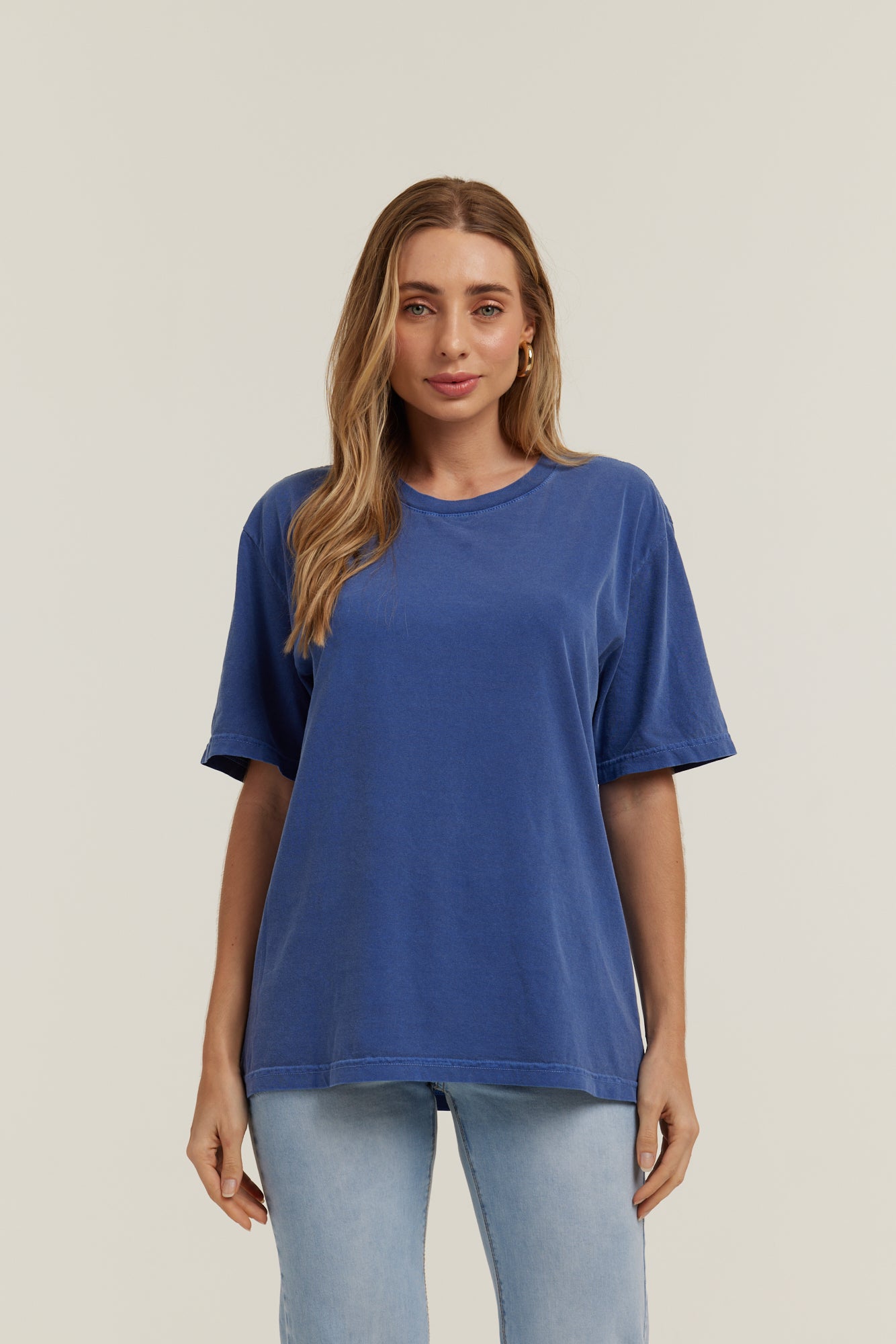Oversized Estonada Azul Marinho