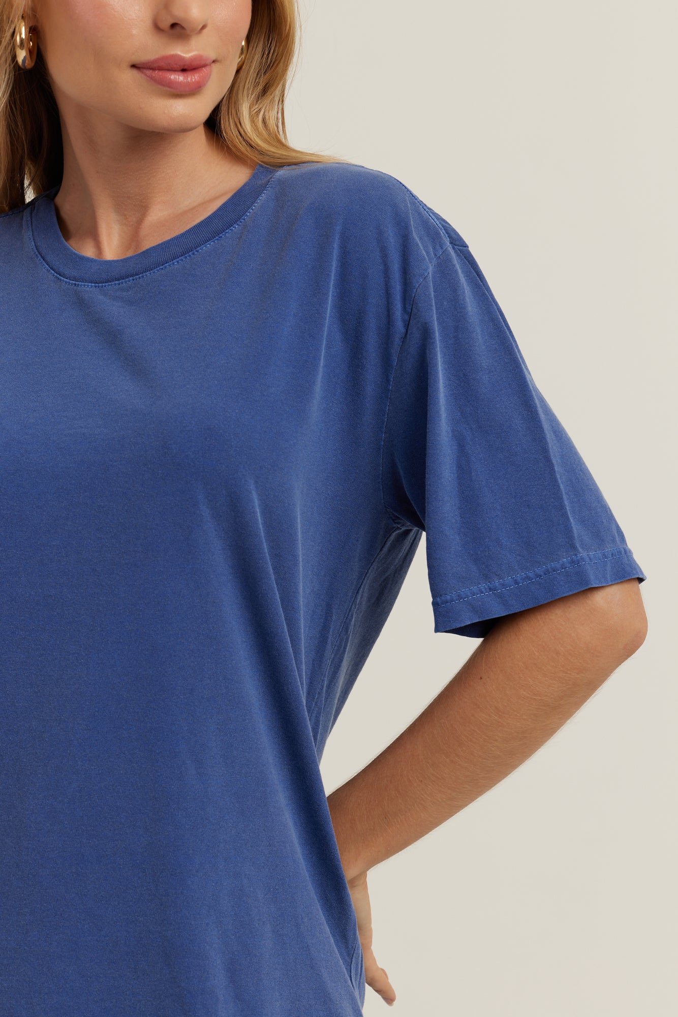 Oversized Estonada Azul Marinho