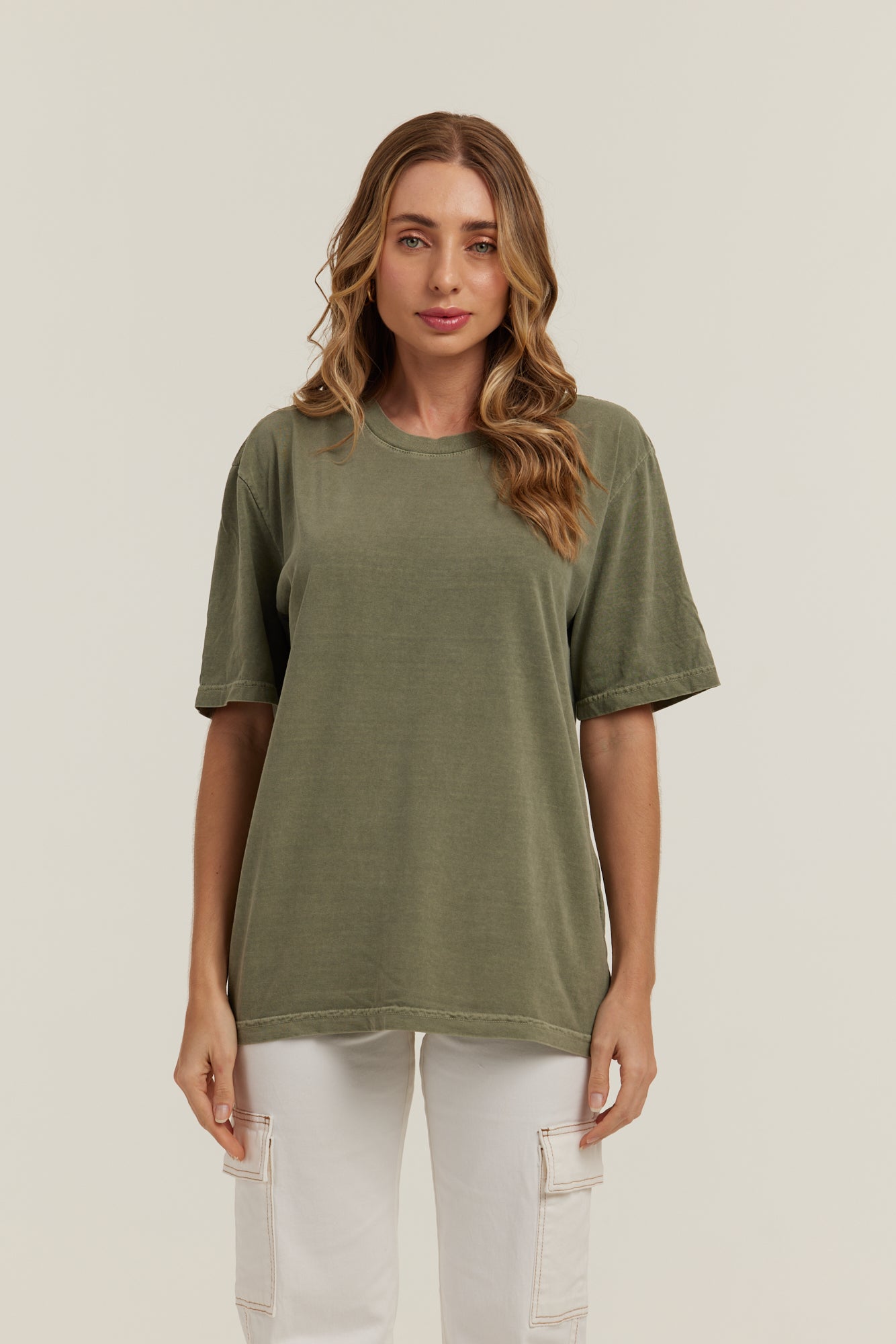 Oversized Estonada Verde Militar