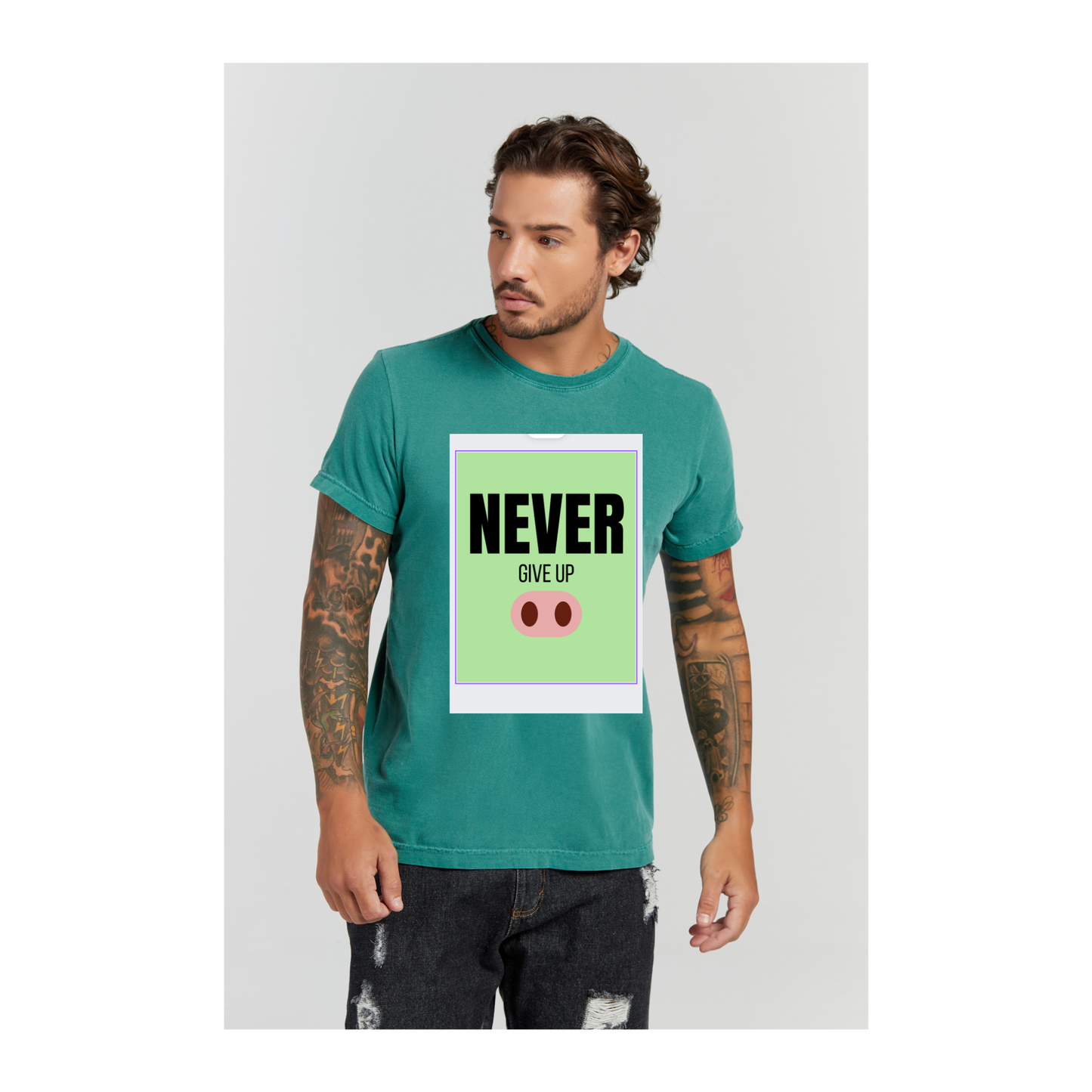 Camiseta Estonada Verde Musgo