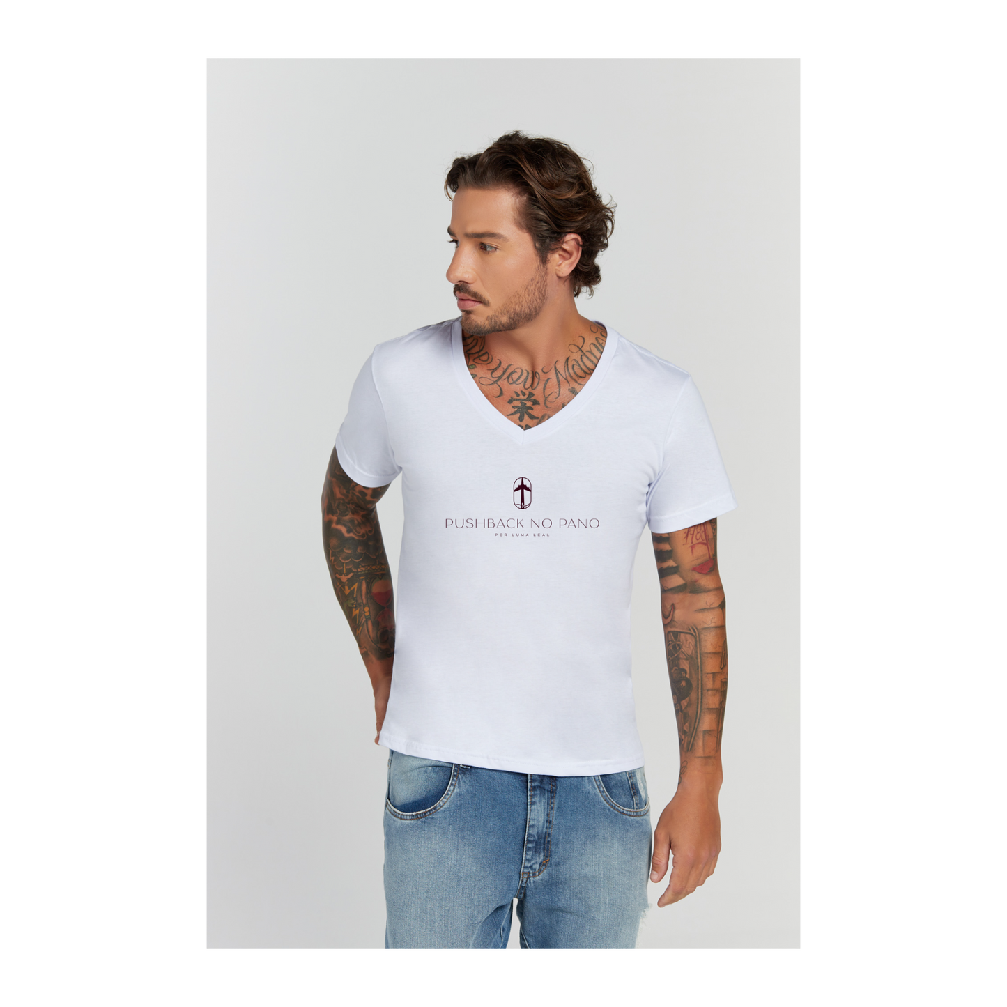 Camiseta Premium Branco Decote V