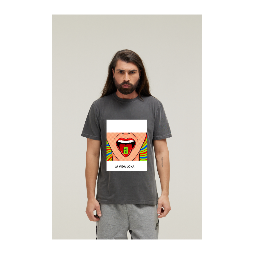 Camiseta Estonada Cinza Chumbo