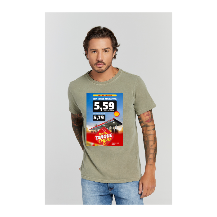 Camiseta Estonada Verde Militar