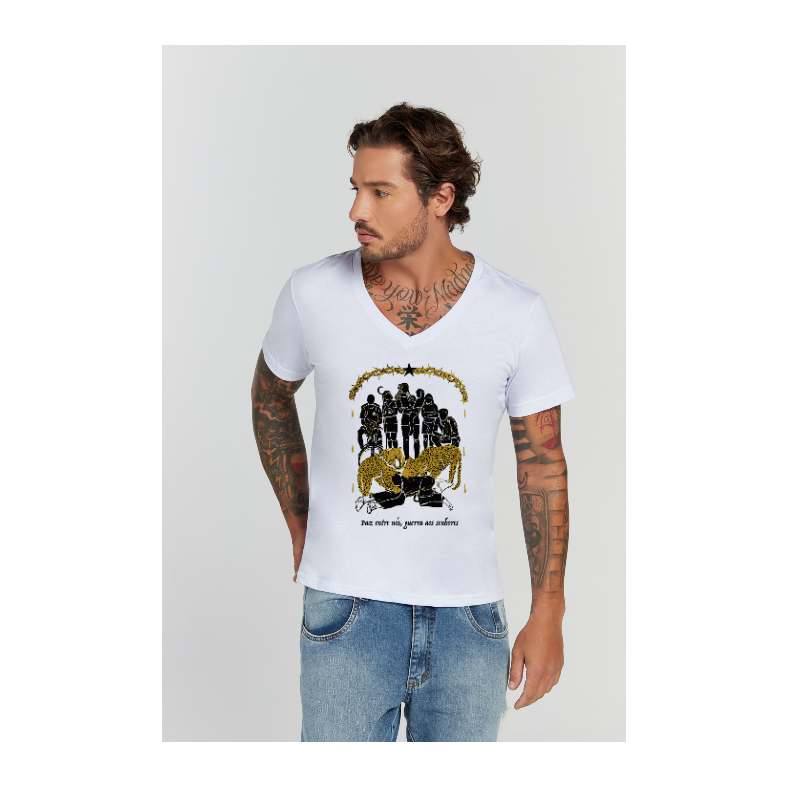 Camiseta Premium Branco Decote V