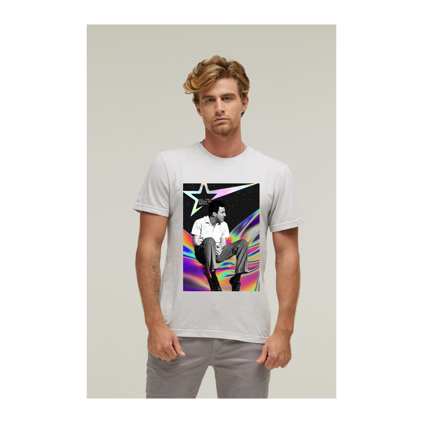 Camiseta Estonada Branco Gelo