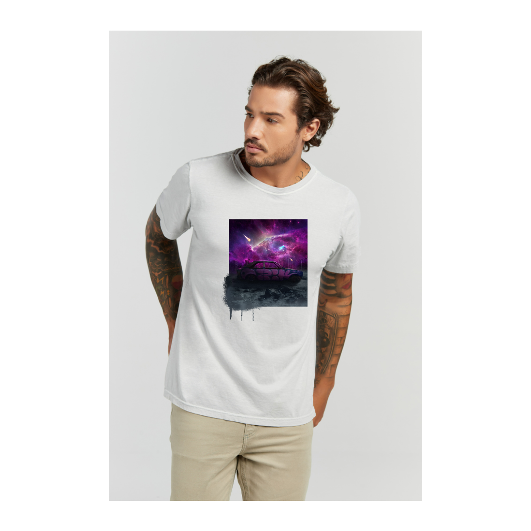 Camiseta Estonada Branco Gelo