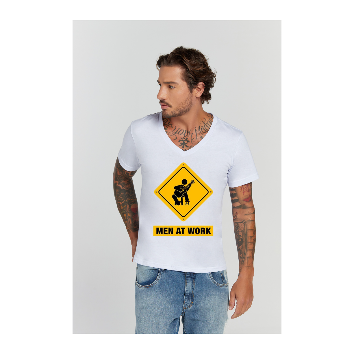 Camiseta Premium Branco Decote V