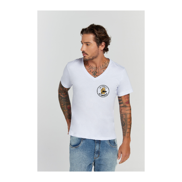 Camiseta Premium Branco Decote V