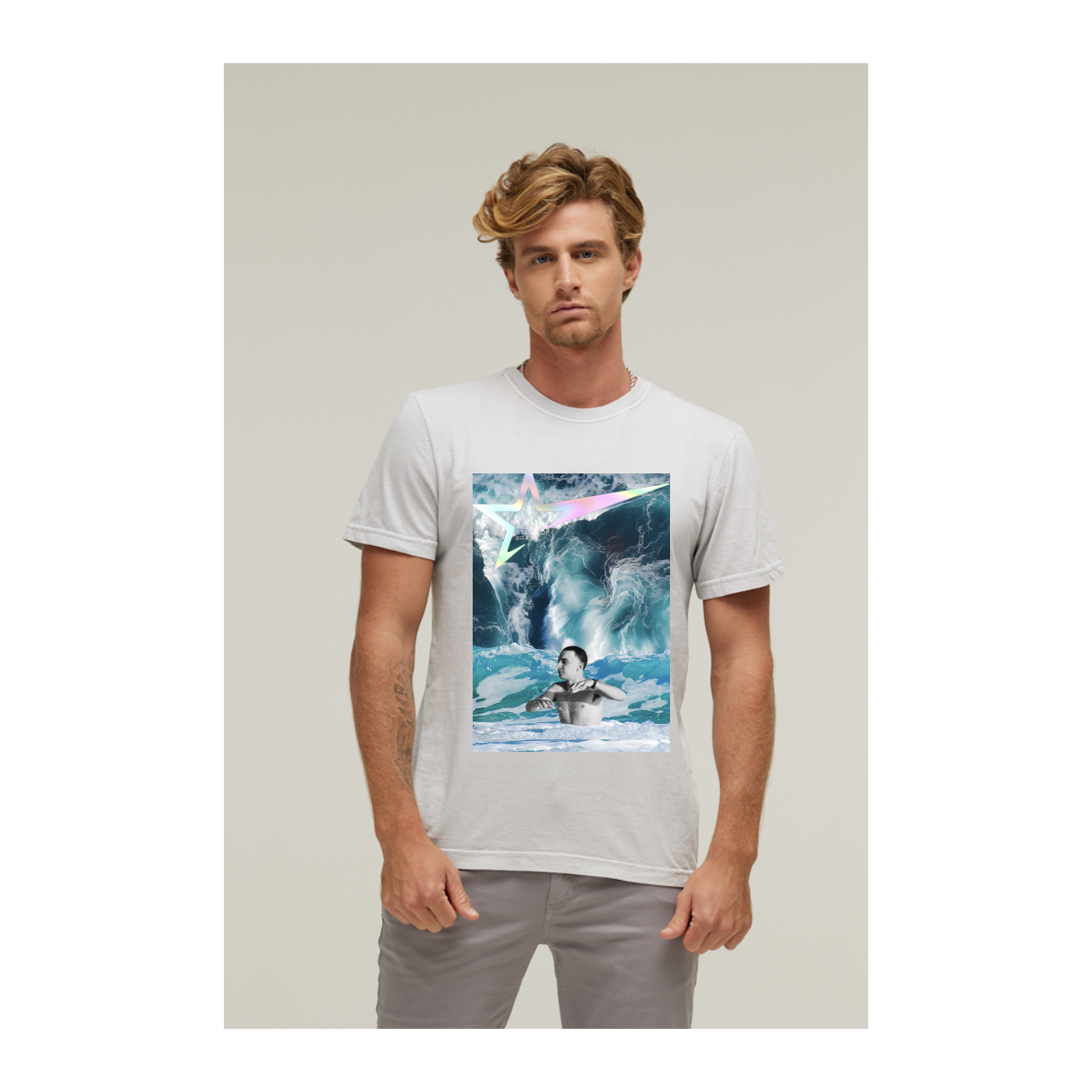 Camiseta Estonada Branco Gelo