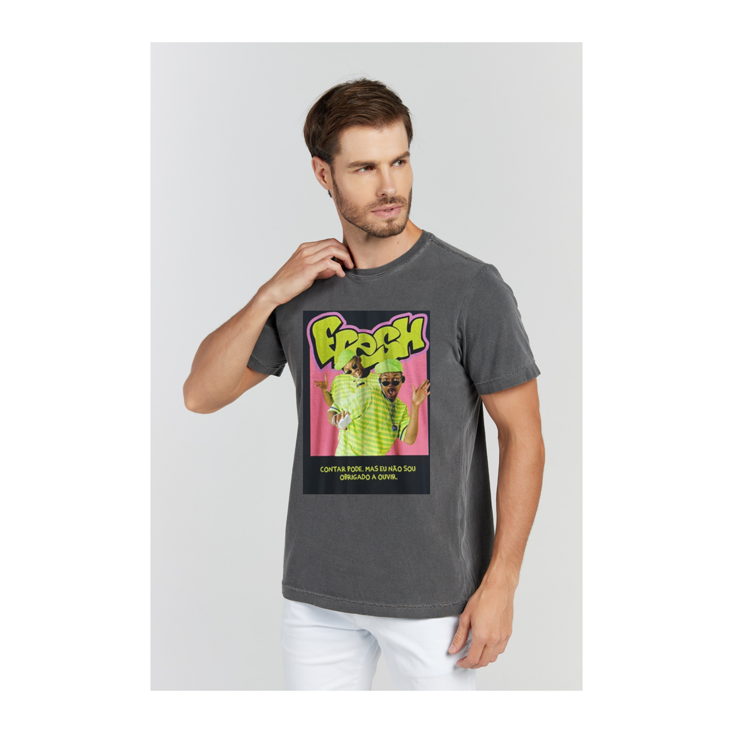 Camiseta Estonada Cinza Chumbo