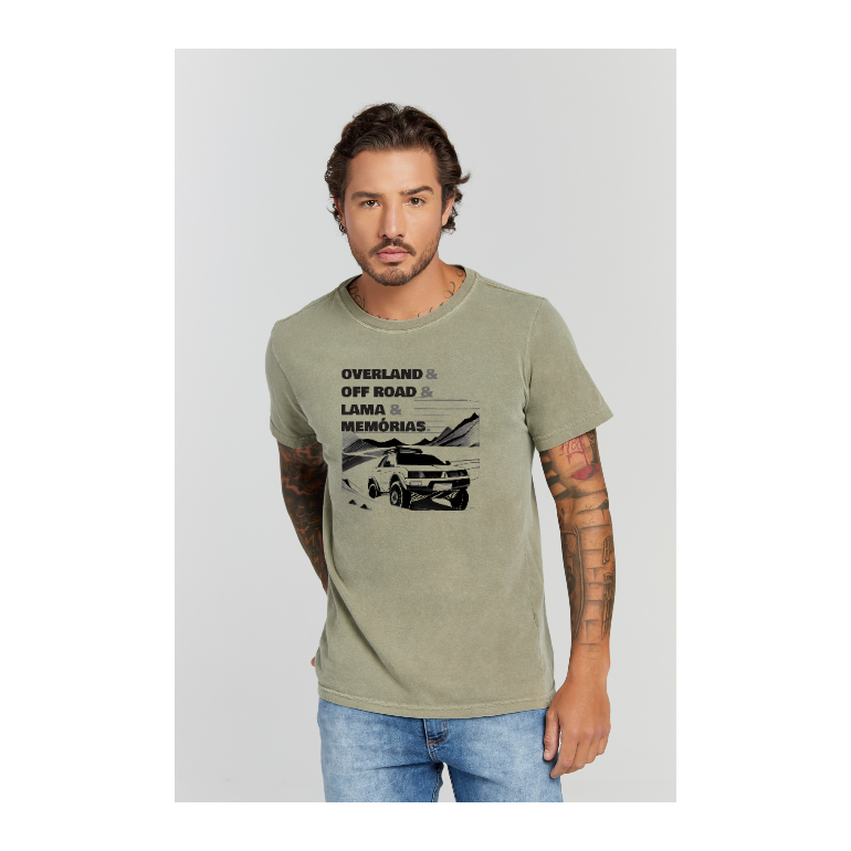 Camiseta Estonada Verde Militar