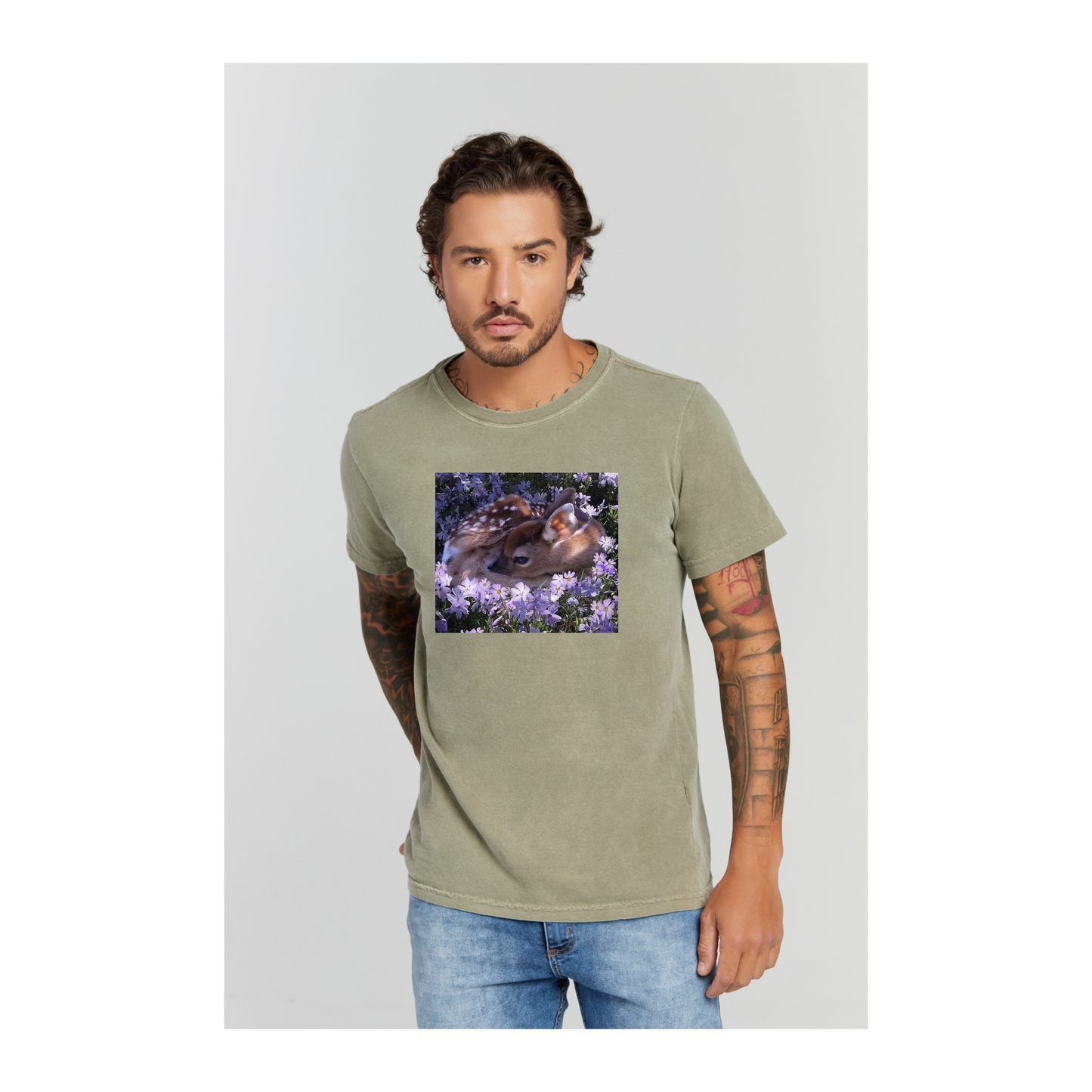 Camiseta Estonada Verde Militar