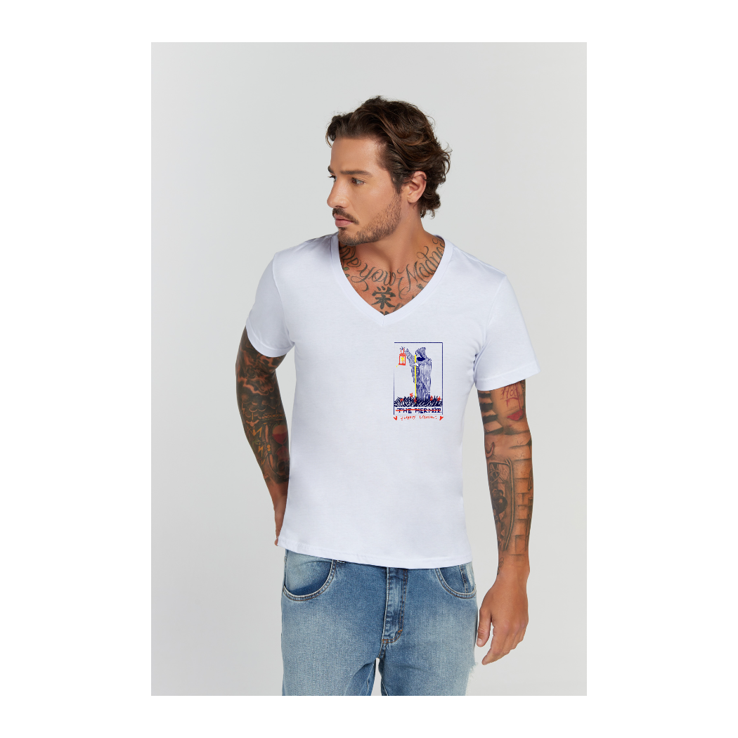Camiseta Premium Branco Decote V