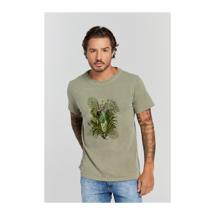 Camiseta Estonada Verde Militar