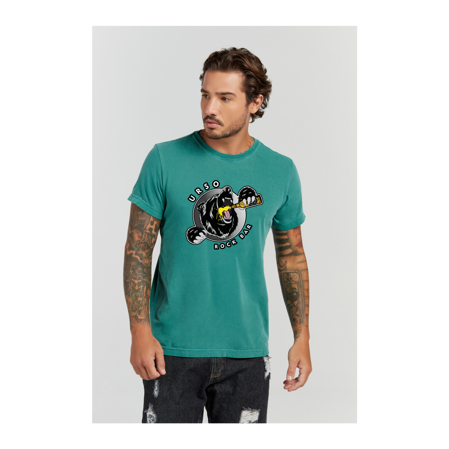 Camiseta Estonada Verde Musgo