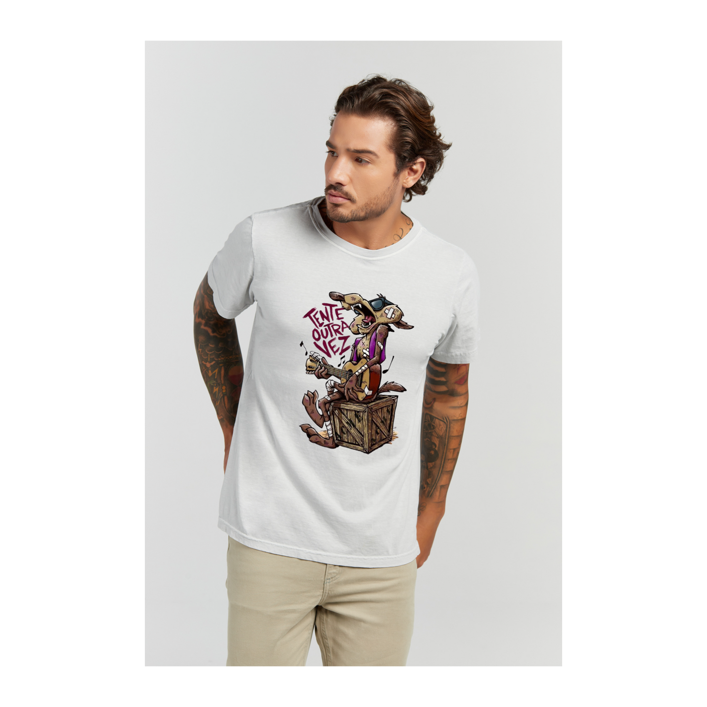 Camiseta Estonada Branco Gelo