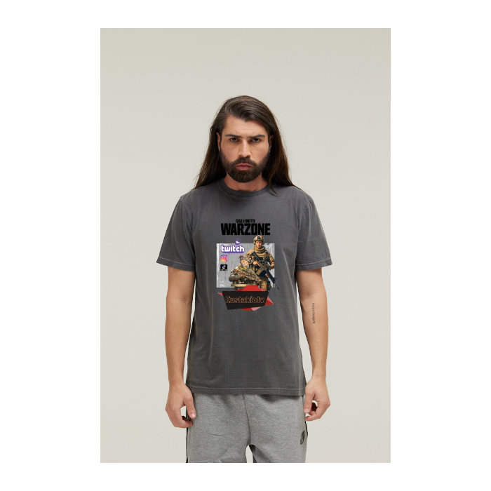 Camiseta Estonada Cinza Chumbo