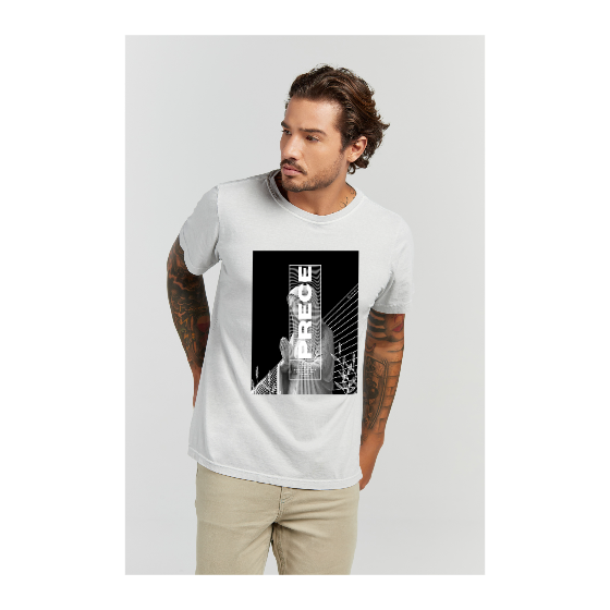 Camiseta Estonada Branco Gelo