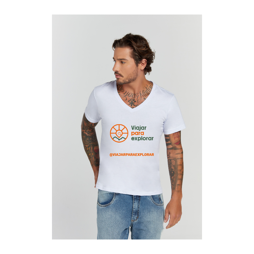 Camiseta Premium Branco Decote V
