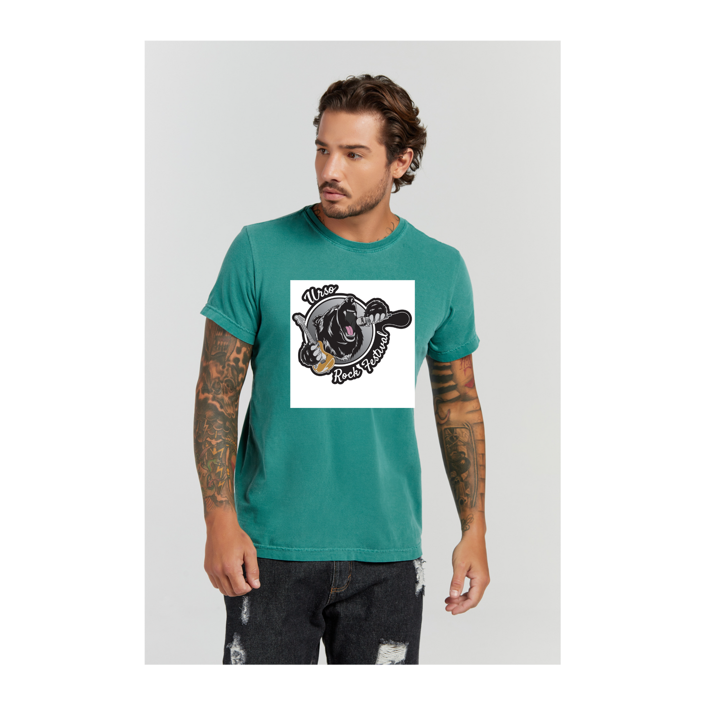 Camiseta Estonada Verde Musgo