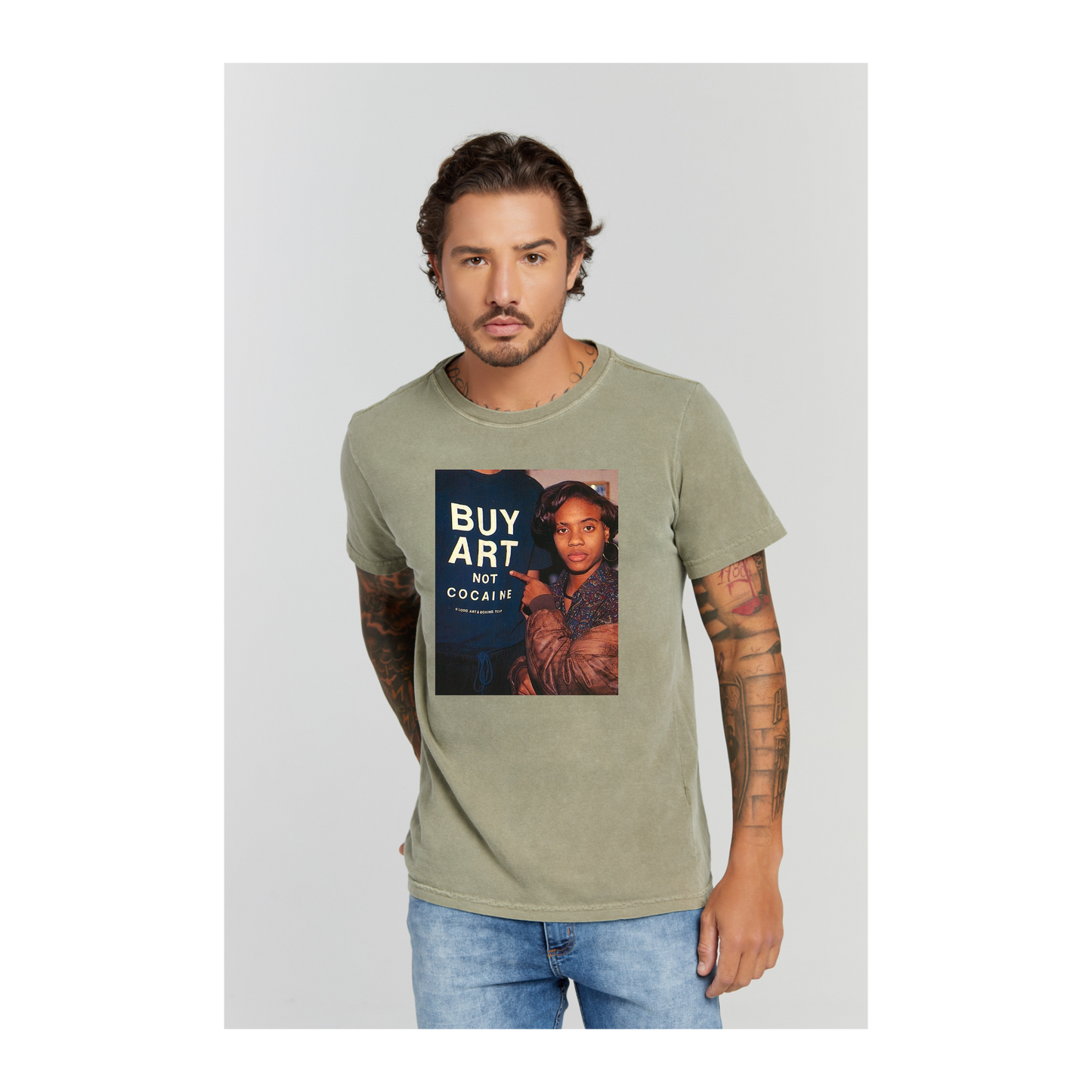 Camiseta Estonada Verde Militar