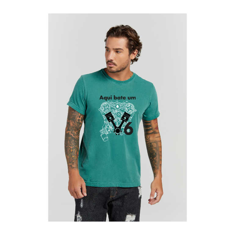 Camiseta Estonada Verde Musgo