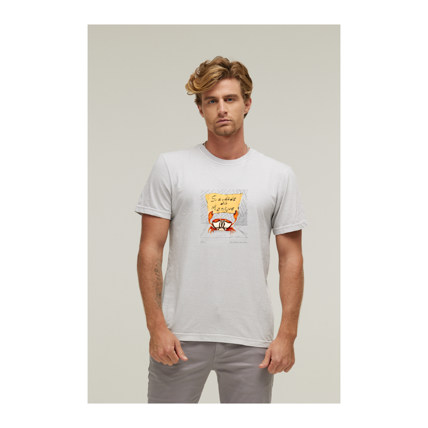 Camiseta Estonada Branco Gelo