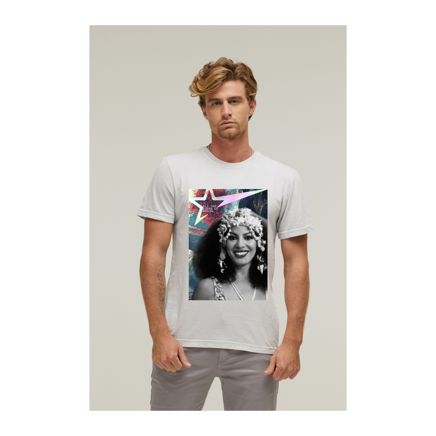 Camiseta Estonada Branco Gelo