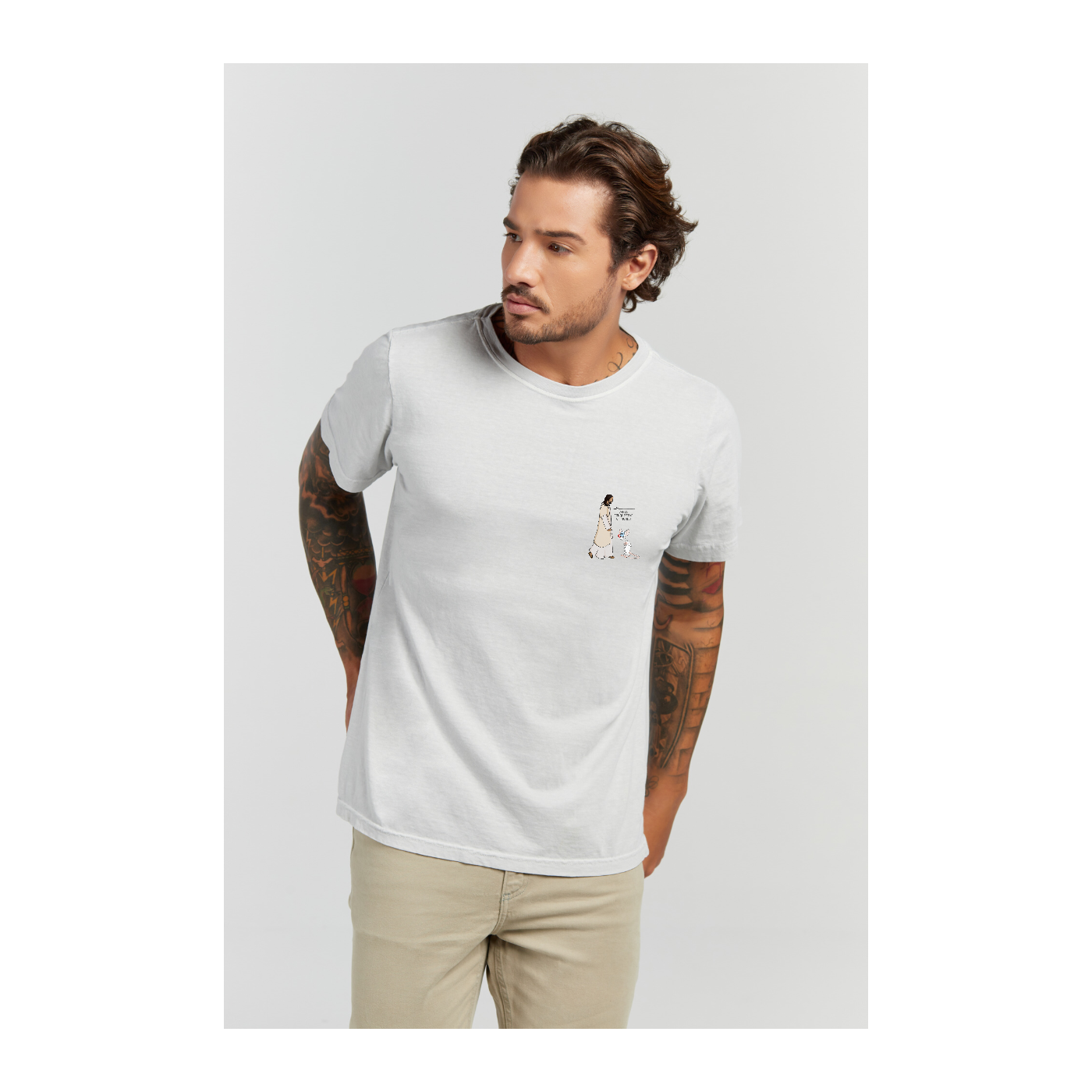 Camiseta Estonada Branco Gelo