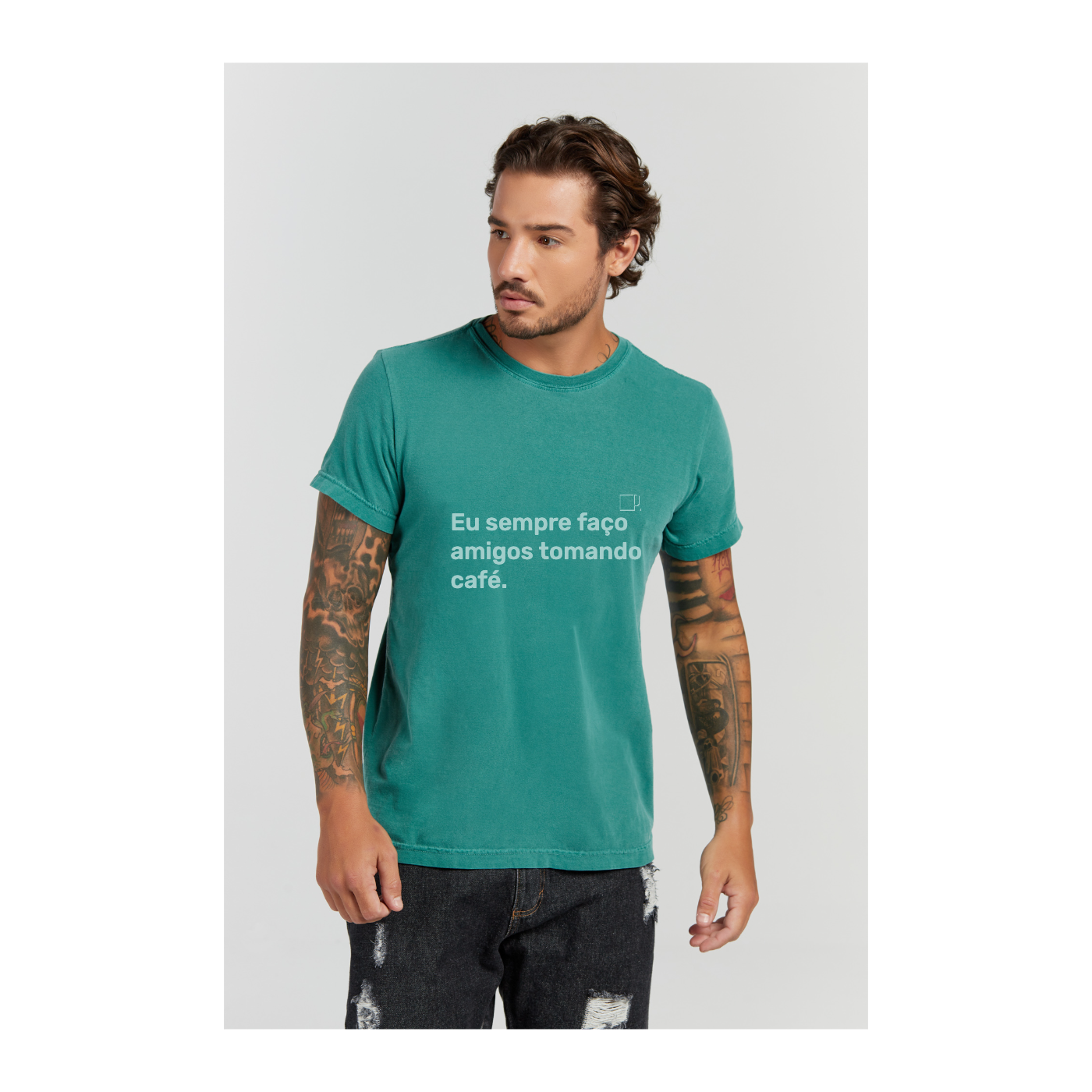 Camiseta Estonada Verde Musgo