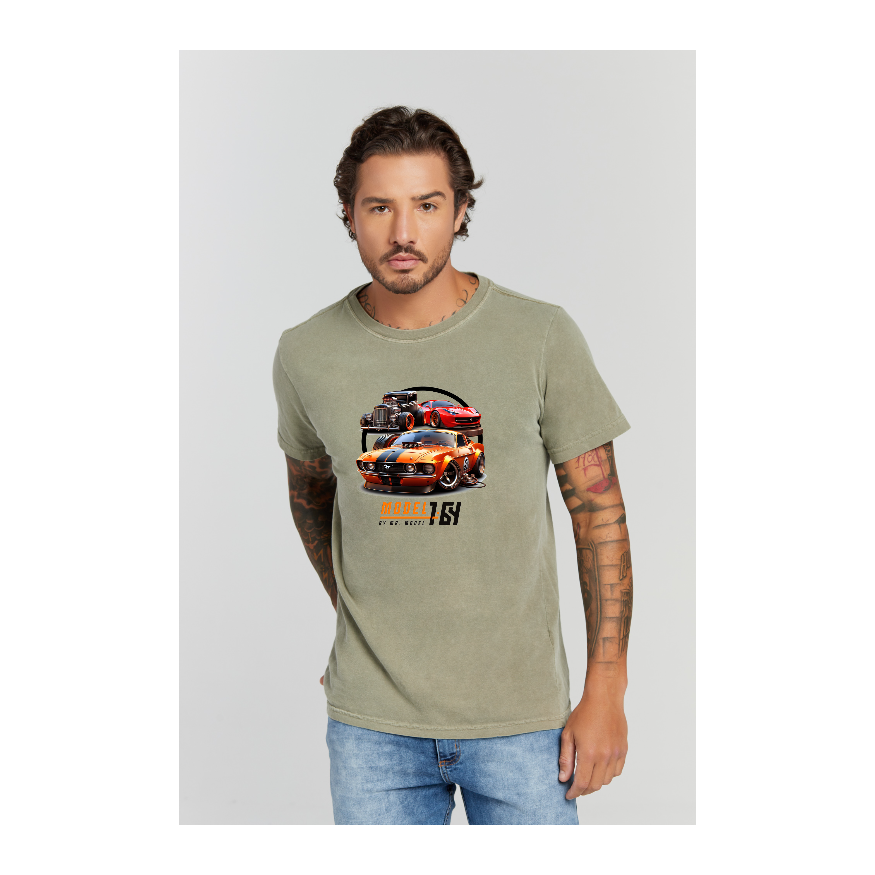 Camiseta Estonada Verde Militar